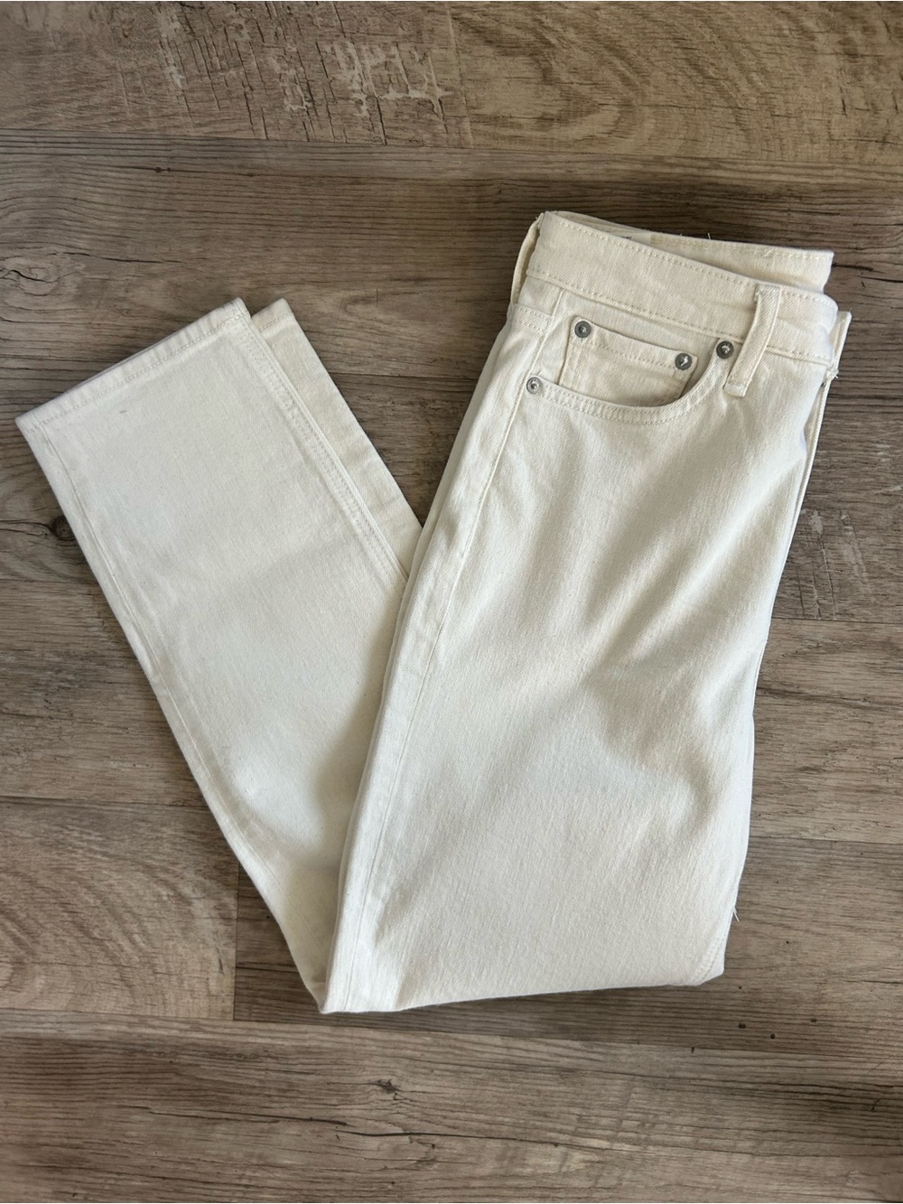 rag & bone womensCream Slim Straight Jeans